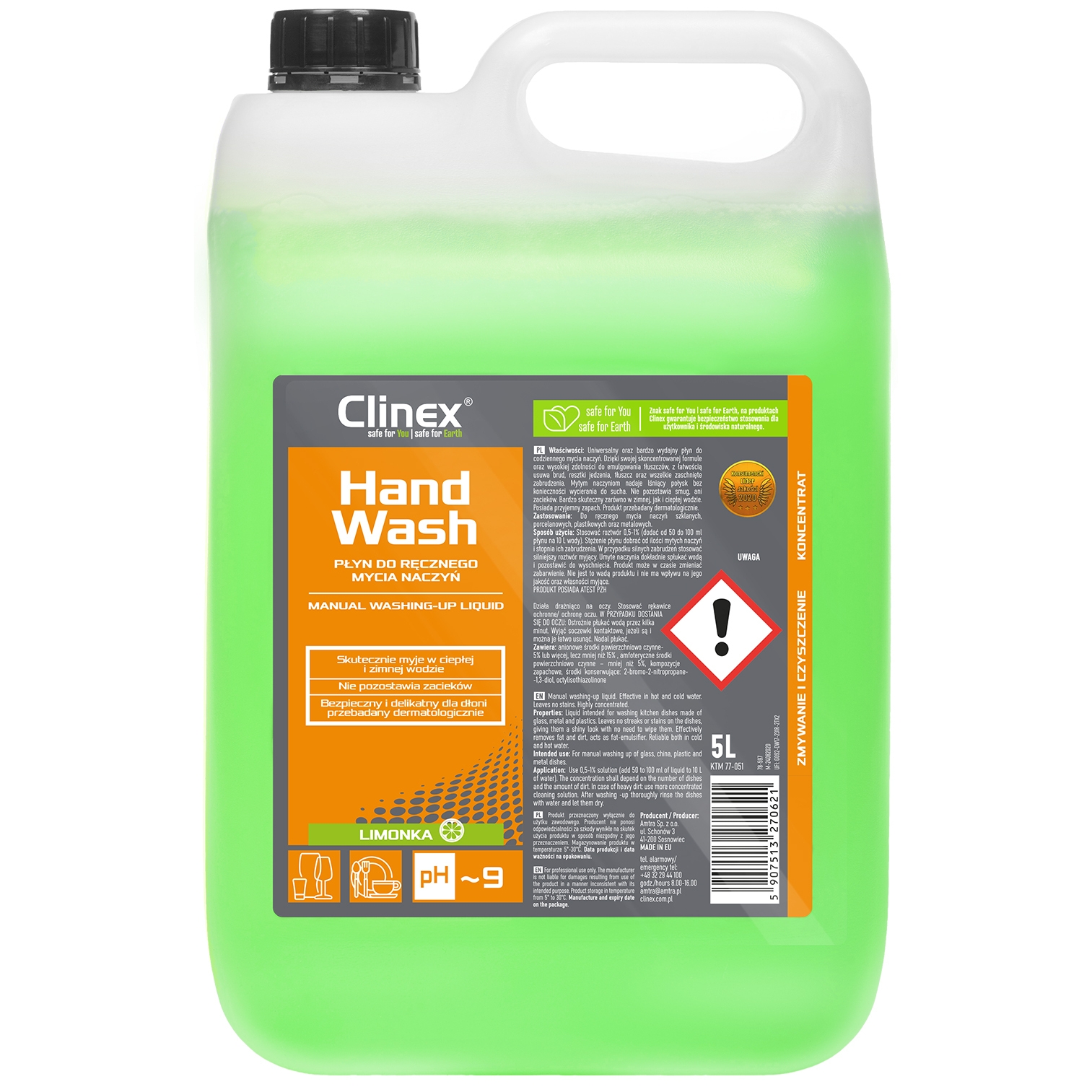 Clinex Handwash płyn do naczyń 77-051 5l | biuroweokazje.pl | Zrób dobry zakup