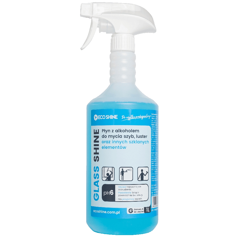Eco Shine glass shine 1 l płyn z alkoholem do mycia szyb i luster | biuroweokazje.pl | Kup wygodnie!