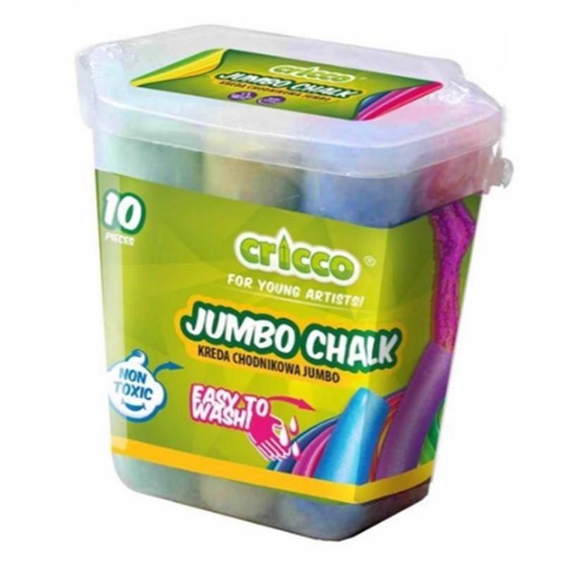 Kreda kolorowa chodnikowa jumbo Cricco zestaw 10 sztuk | biuroweokazje.pl | Kup taniej!