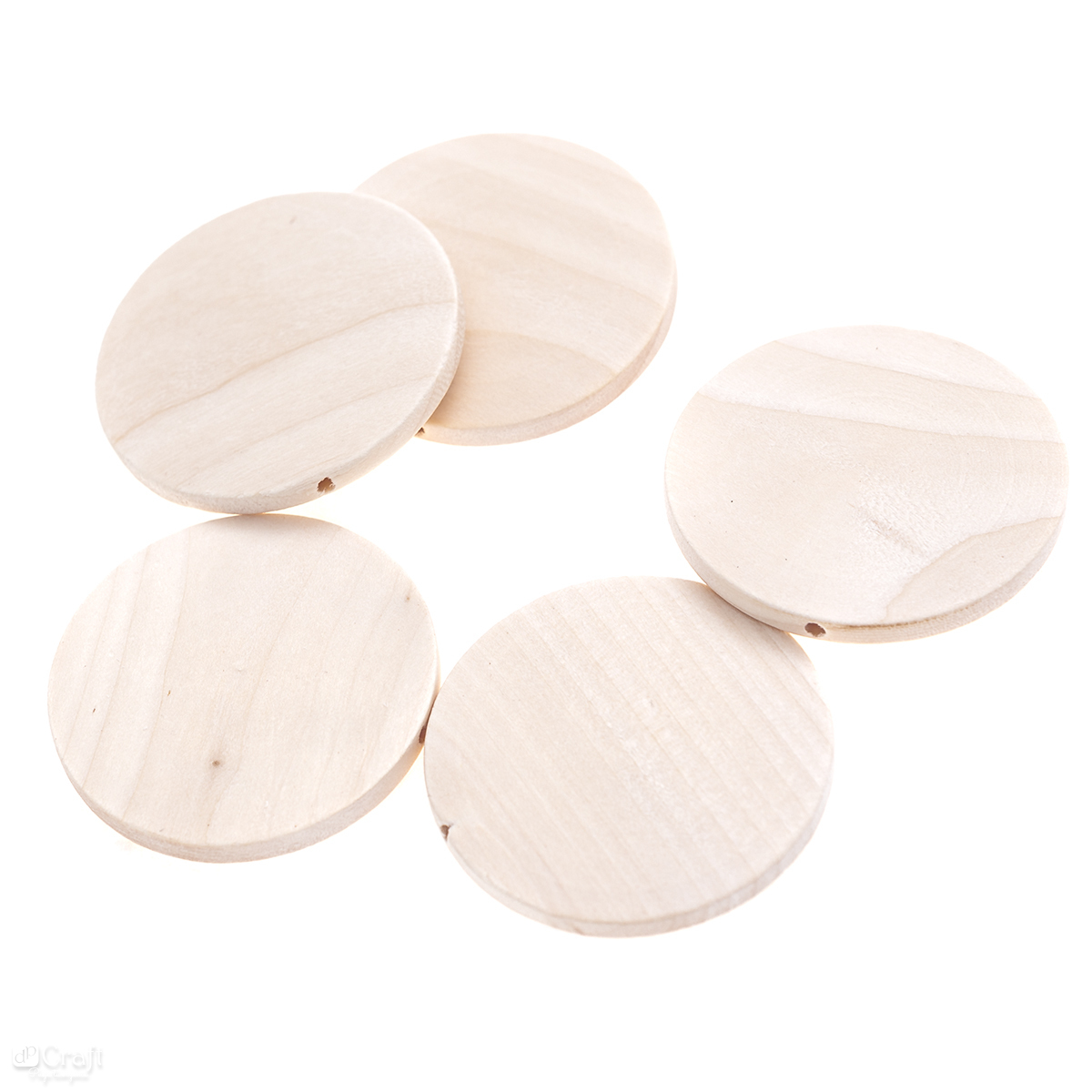 Drewniane koraliki, monetki 50 mm, zestaw 5 sztuk. | biuroweokazje.pl | Wybierz najlepsze!