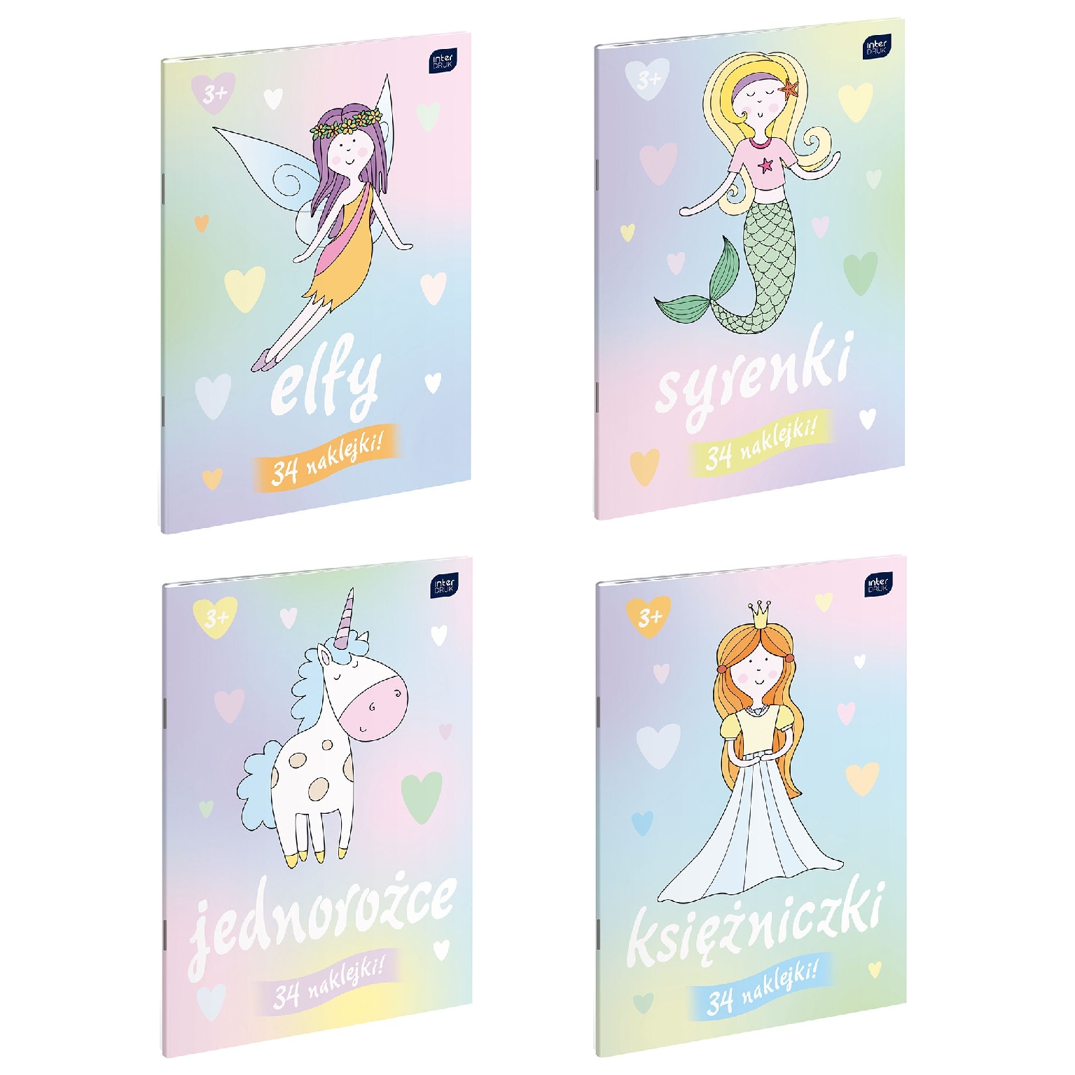 Kolorowanka A4 z naklejkami pastelowe mix | biuroweokazje.pl | Zamów bez zwłoki!