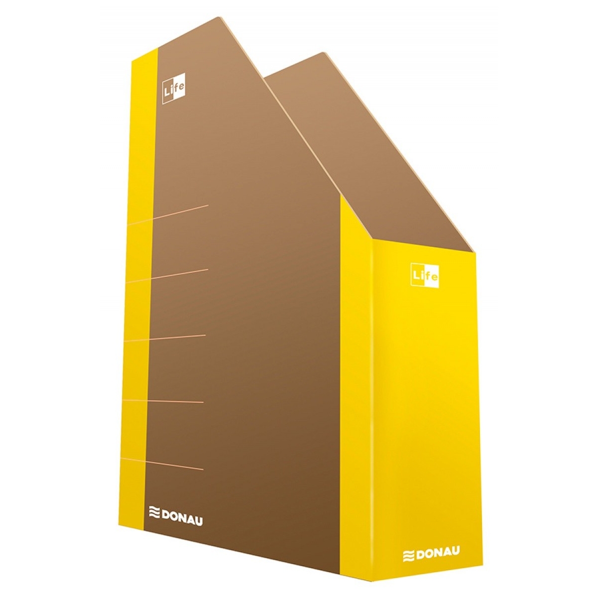 Pojemnik na dokumenty Donau life, karton, A4, żółty | biuroweokazje.pl | Kup w promocji!