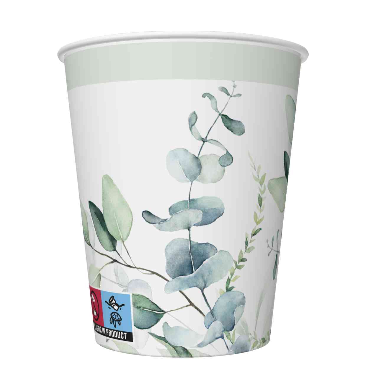 Kubki papierowe SUP Eucalyptus Twigs zestaw 8 sztuk. - 250 ml O 8 x 9,1 230 [g/m2] | biuroweokazje.pl | Zamów z gwarancją!