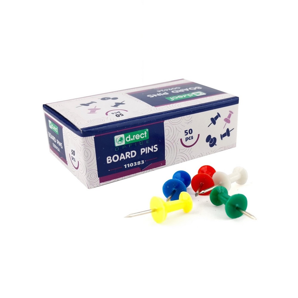 Pinezki kołeczki D Rect mix kolorów zestaw 50 sztuk | biuroweokazje.pl | Zamów z gwarancją!