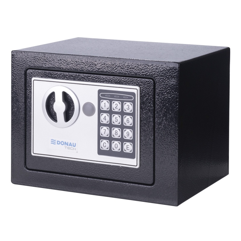 Sejf manualno-cyfrowy DONAU TECH, 230x170 x 170 mm, czarny | biuroweokazje.pl | Kup sprytnie!