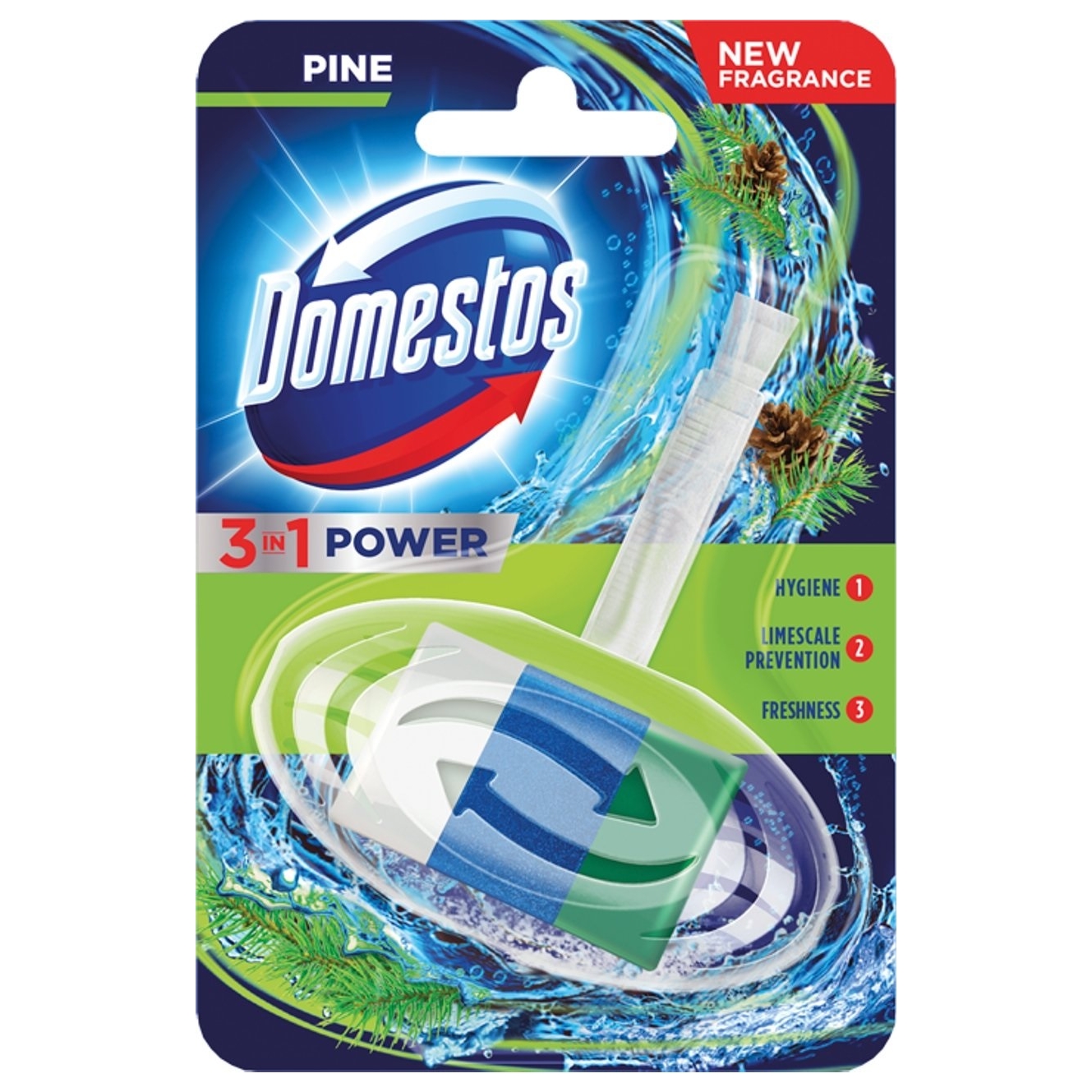 Kostka do wc z koszyczkiem Domestos pine, 40 g | biuroweokazje.pl | Zamów bez zwłoki!