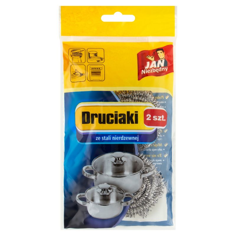 Druciak ze stali nierdzewnej Jan Niezbędny zestaw 2 sztuk. | biuroweokazje.pl | Zamów już dziś!