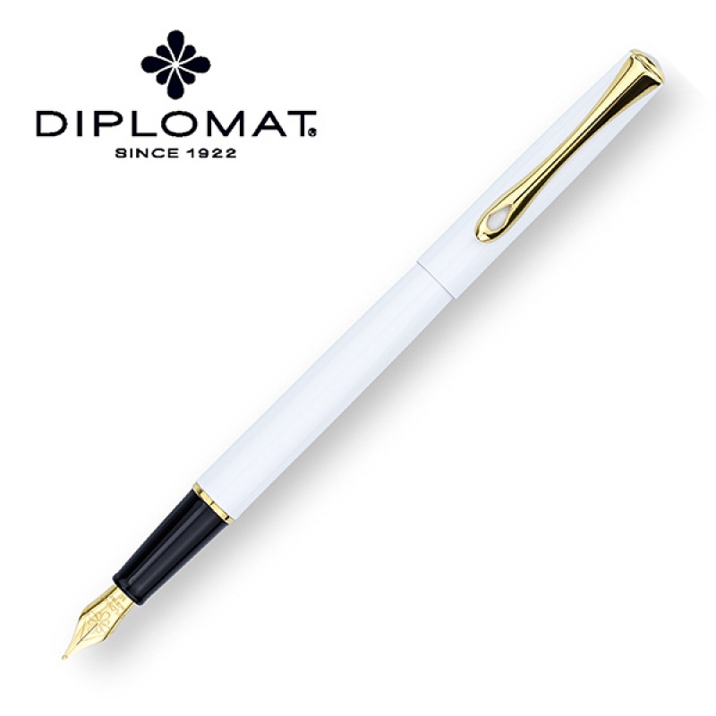 Pióro wieczne Diplomat traveller, m, białe/złote | biuroweokazje.pl | Postaw na lidera