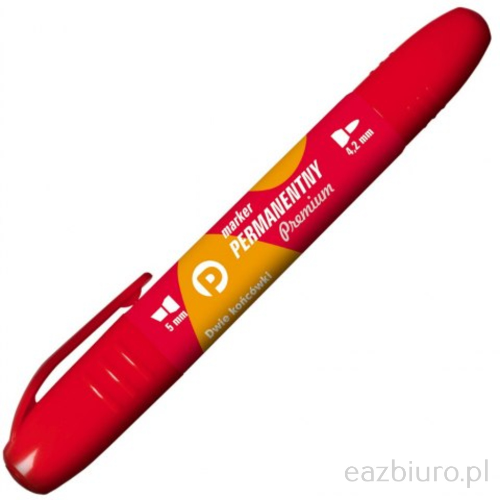 Marker Tetis km502 permanentny czerwony dwustronny okrągły ścięty | biuroweokazje.pl | Nie przegap!