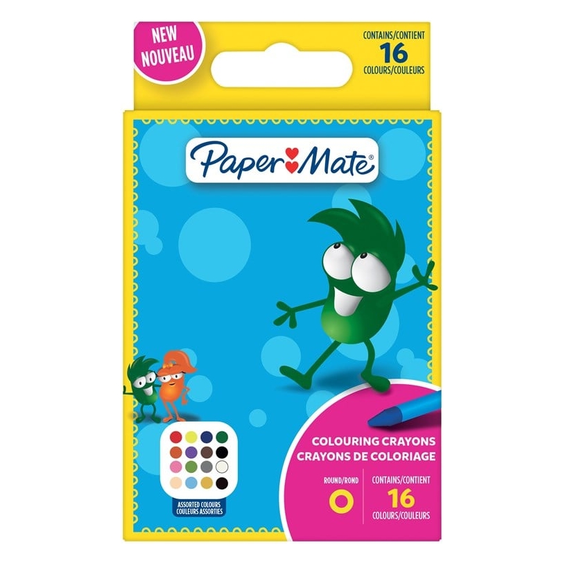 Kredki świecowe Paper Mate 16 kolorów | biuroweokazje.pl | Kliknij i kup!