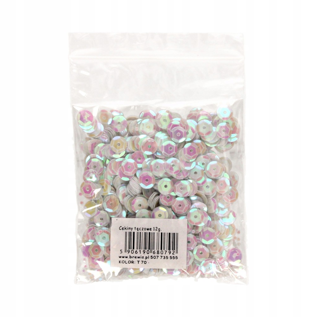 Cekiny tęczowe 8mm 12g t70 białe | biuroweokazje.pl | Zrób zakupy sprytnie