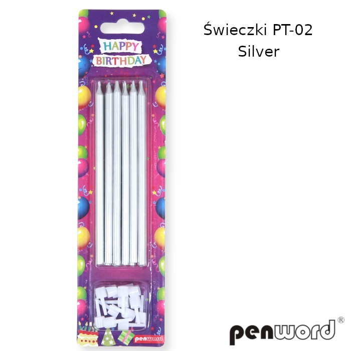 Świeczki urodzinowe pt-02 silver | biuroweokazje.pl | Weź okazję!