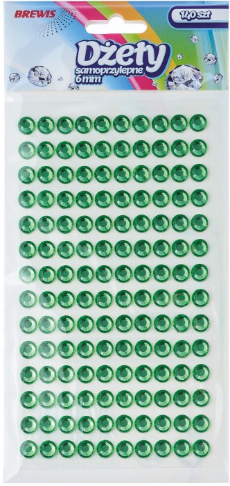 Dżety samoprzylepne Brewis 6 mm zielony | biuroweokazje.pl | Kup bez ryzyka!