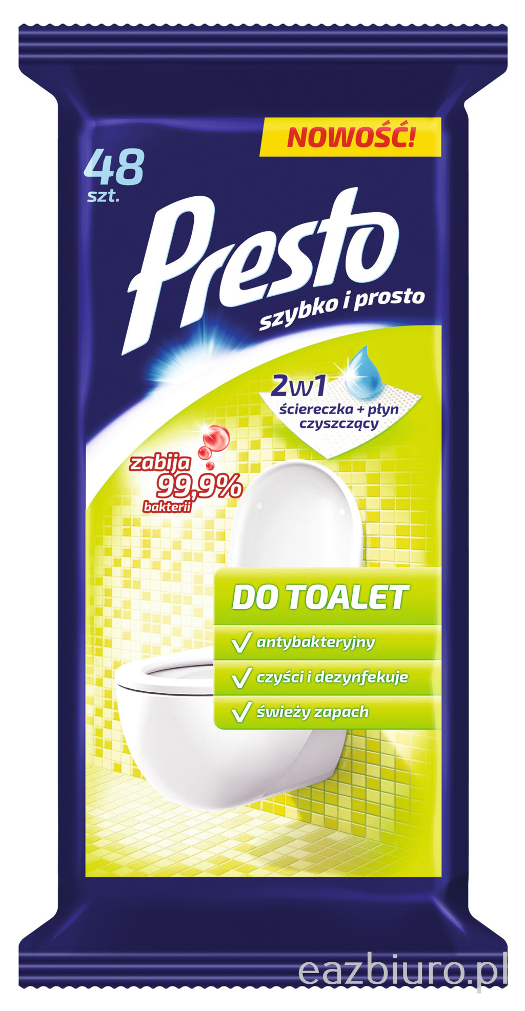 Chusteczki gospodarcze Presto do toalet zestaw 48 sztuk białe | biuroweokazje.pl | Działaj śmiało!