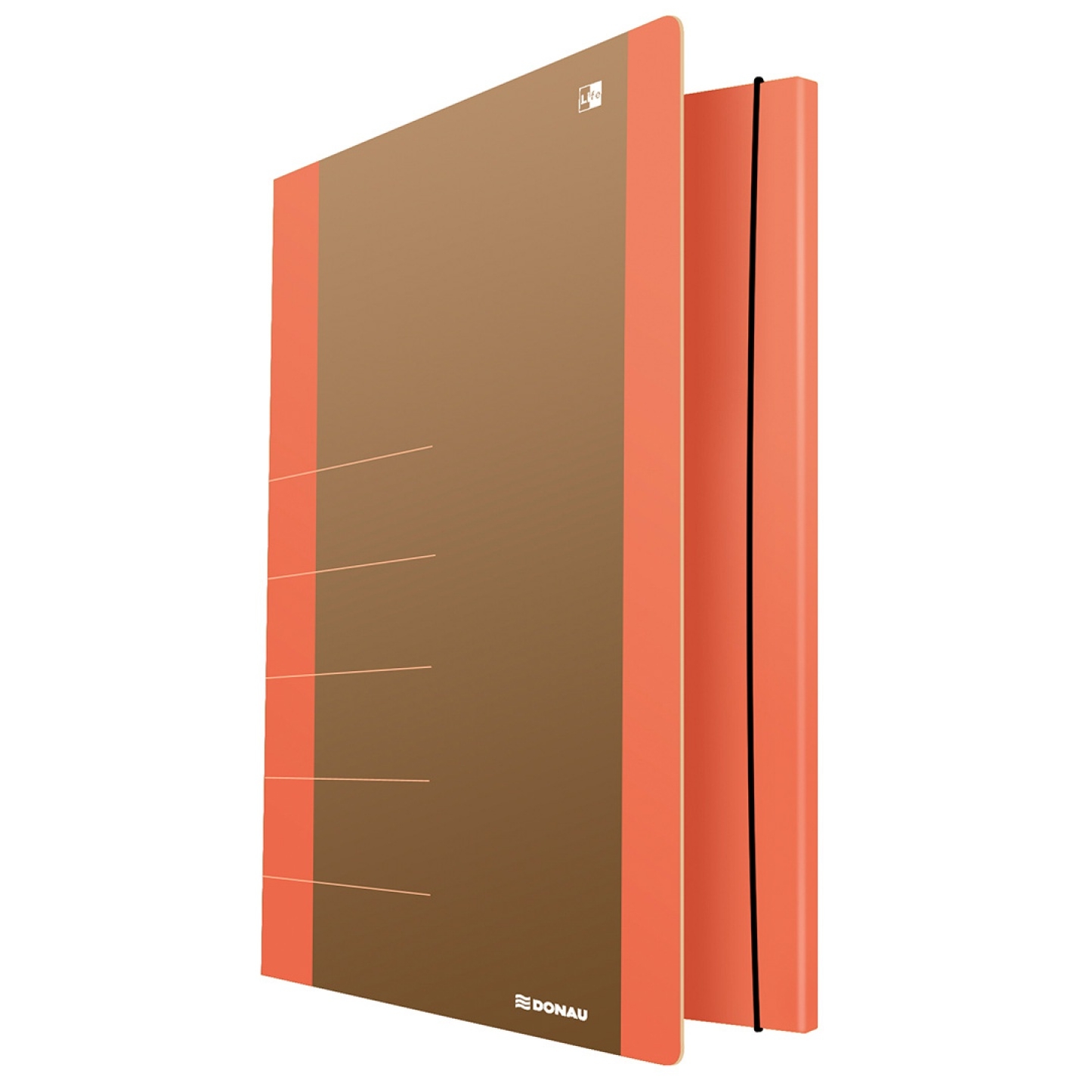 Teczka z gumką Donau life, karton, A4, 500gsm, 3-skrzydłowa, pomarańczowy | biuroweokazje.pl | Kup w promocji!