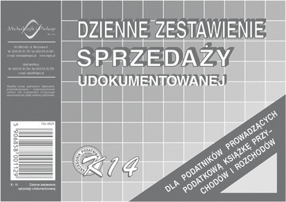 Druk dzienne zestawienie sprzedaży udokumentowanej k14 | biuroweokazje.pl | Kup bez ryzyka!