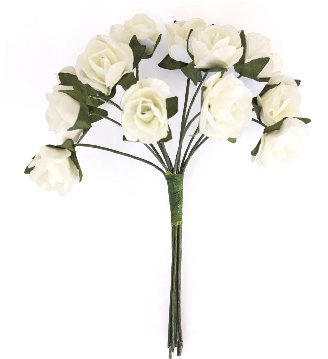 Kwiaty papierowe róże bukiet zestaw 12 sztuk kremowy | biuroweokazje.pl | Skorzystaj dziś!