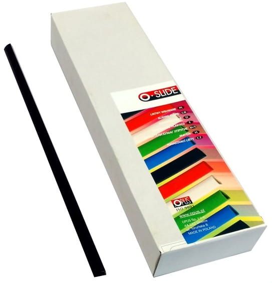 Grzbiety wsuwane czarne 10 mm Opus OSLIDE zestaw 50 sztuk | biuroweokazje.pl | Kup skutecznie!