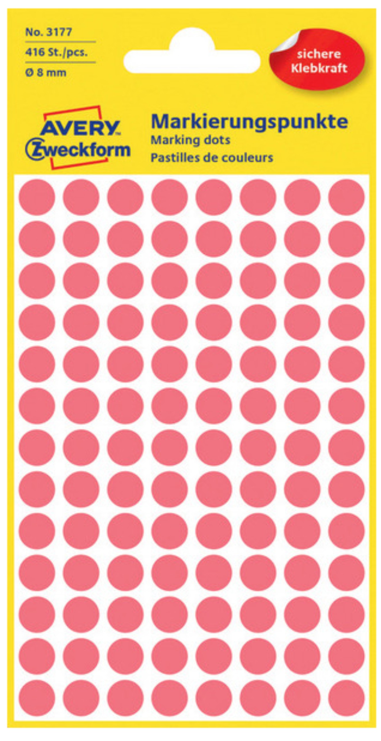 Etykiety kółeczka do zaznaczania, zf3177 czerwone 8 mm | biuroweokazje.pl | Kliknij i kup!