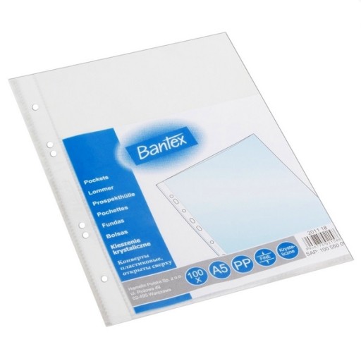 Koszulka A5 groszkowa zestaw 100 sztuk Bantex | biuroweokazje.pl | Kup bez ryzyka!