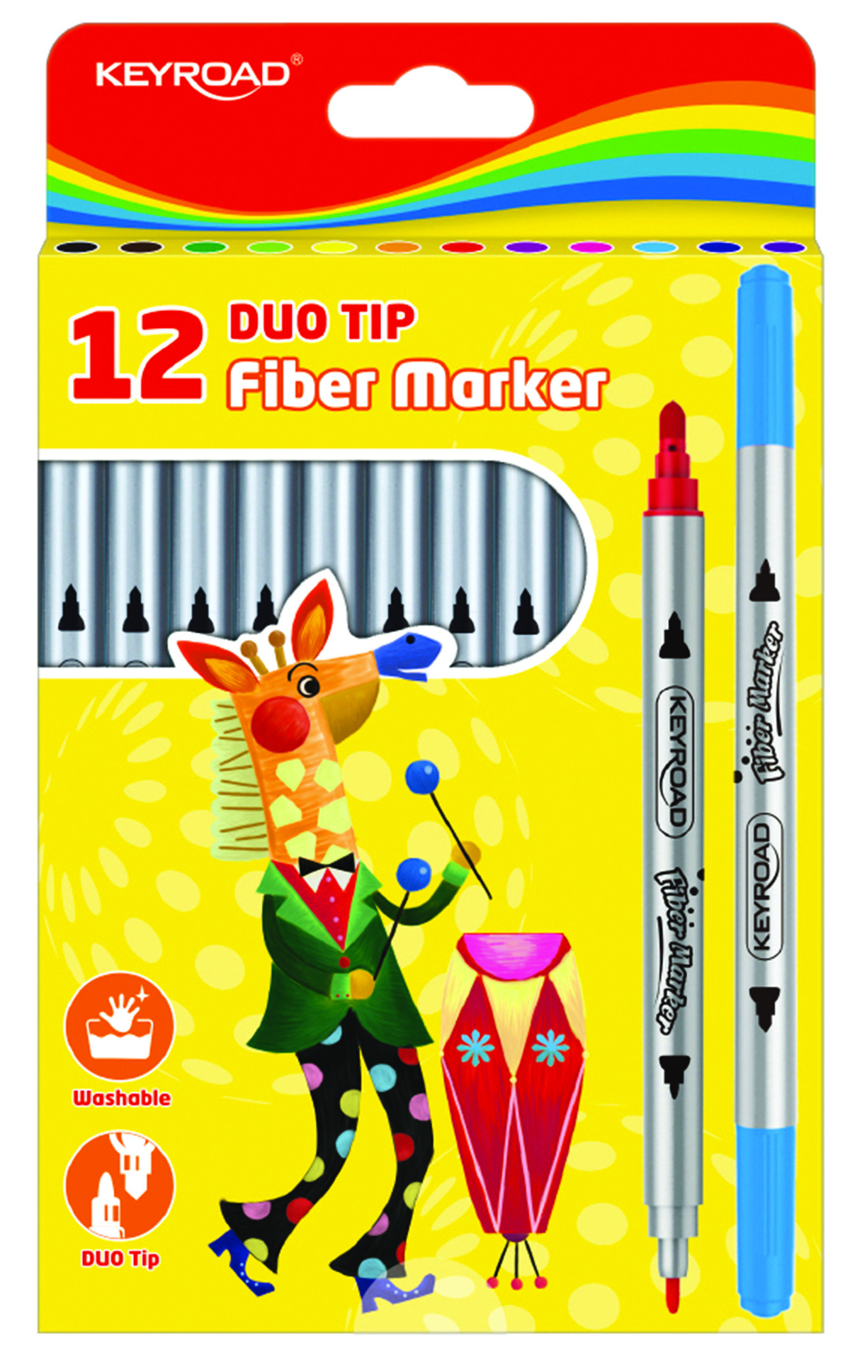 Flamastry Keyroad duo, zestaw 12 sztuk, na zawieszce, mix kolorów | biuroweokazje.pl | Weź zanim zniknie!