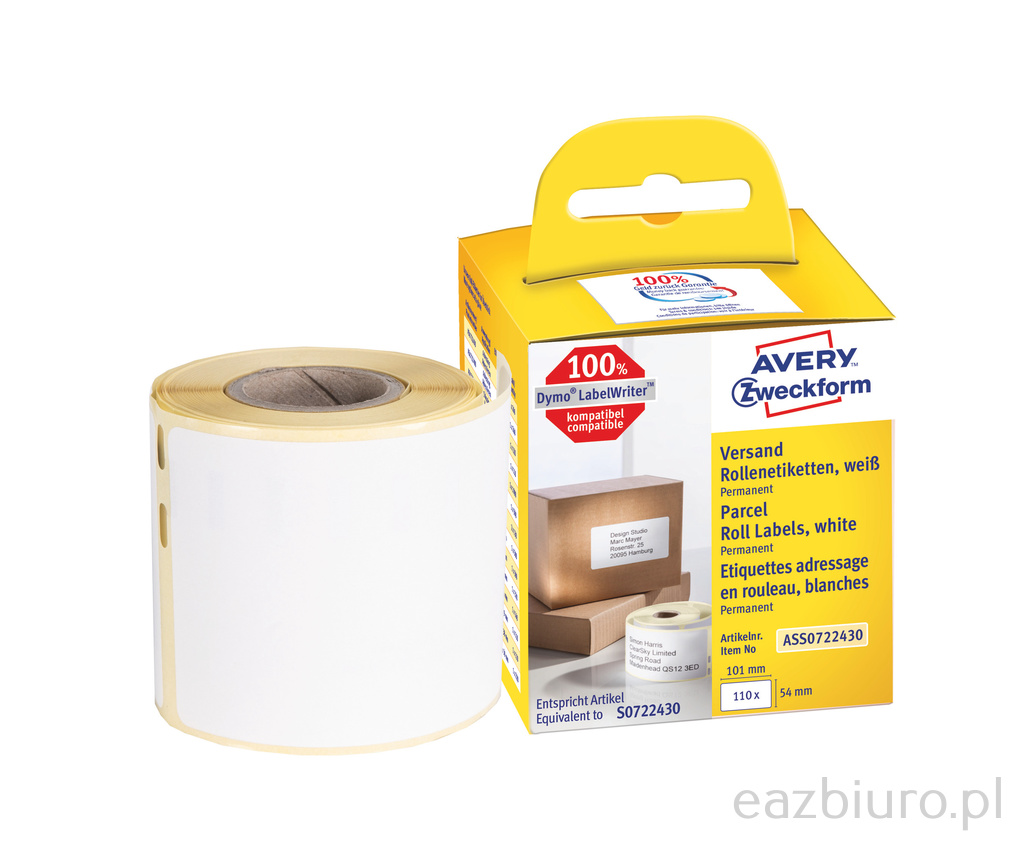 Etykiety wysyłkowe Avery Zweckform w rolce do drukarek termicznych; 110etyk./1rolka; 54 x | biuroweokazje.pl | Wybierz i kup!