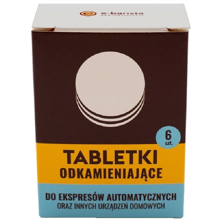 Tabletki odkamieniające do ekspresów zestaw 6 sztuk. E-barista | biuroweokazje.pl | Zamów rozsądnie!