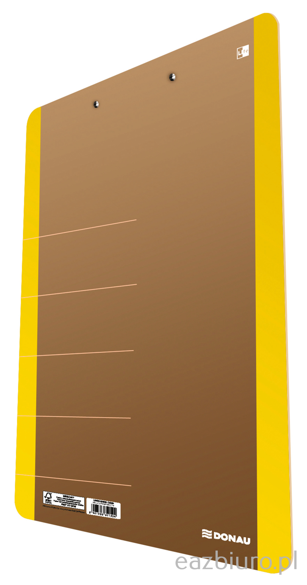 Clipboard Donau life, karton, A4, z klipsem, żółty | biuroweokazje.pl | Postaw na lidera