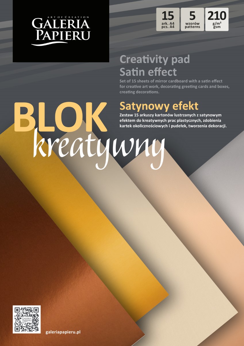 Blok A4 mix kartonów lustrzanych satyna 15 szt. | biuroweokazje.pl | Dołącz do zadowolonych klientów