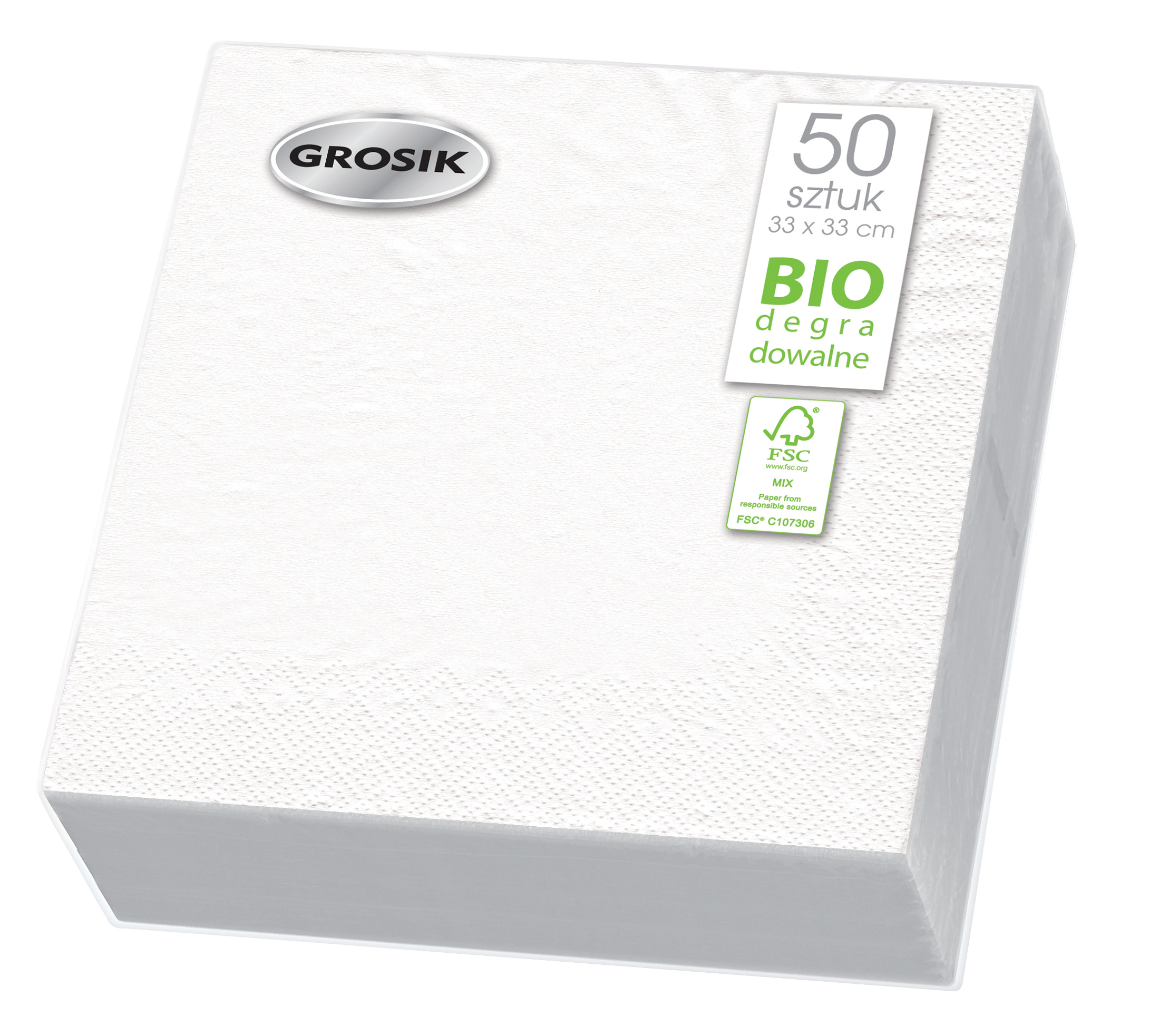 ŻW-Serwetki stołowe 50 szt. 33x33 białe Grosik | biuroweokazje.pl | Zamów już dziś