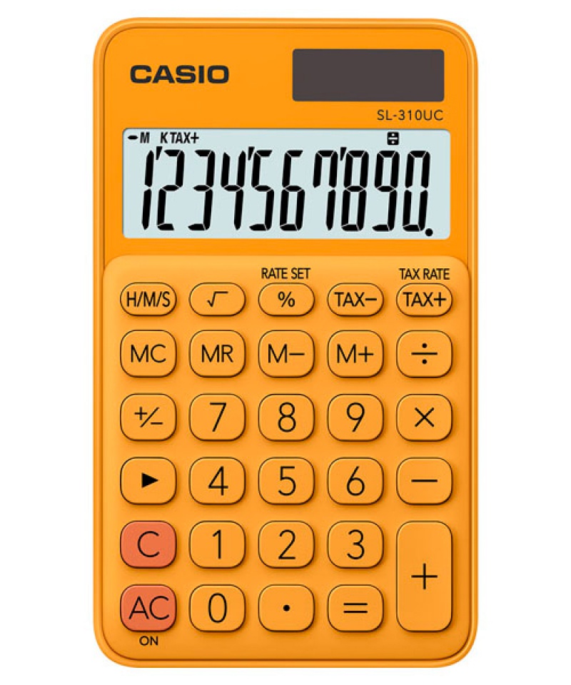 Kalkulator kieszonkowy Casio sl-310uc-rg-box, 10-cyfrowy, 70x118, pomarańczowy, box | biuroweokazje.pl | Skorzystaj dziś!