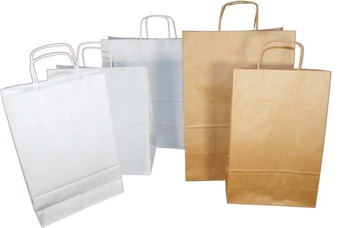 Torba papierowa z uszami 180x80 x 225 mm brązowa | biuroweokazje.pl | Zamów już dziś!