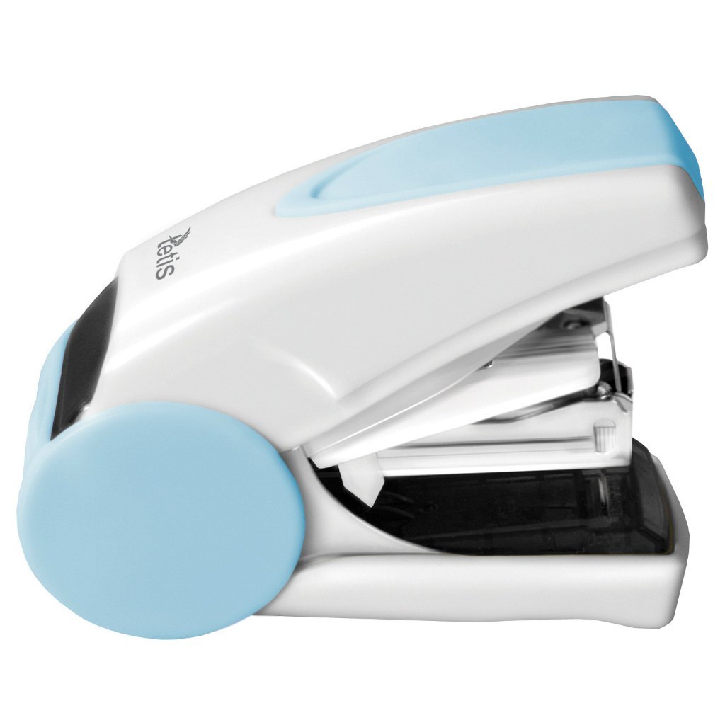 Mini zszywacz Tetis gv080 biało-niebieski | biuroweokazje.pl | Kup z rabatem!