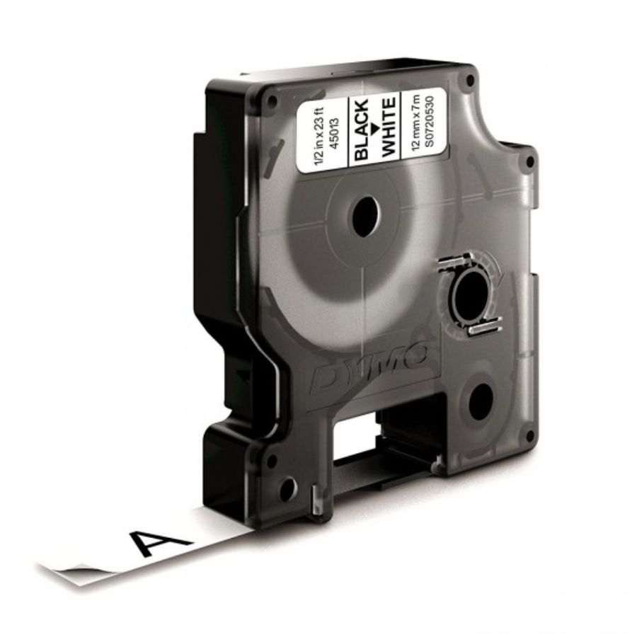Taśma Dymo bez opakowania 12 mm 45013 biała czarny s0720530 | biuroweokazje.pl | Kup z dostawą!