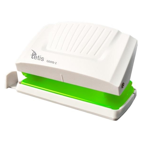 Dziurkacz Tetis gd015 biało-zielony | biuroweokazje.pl | Zyskaj więcej!