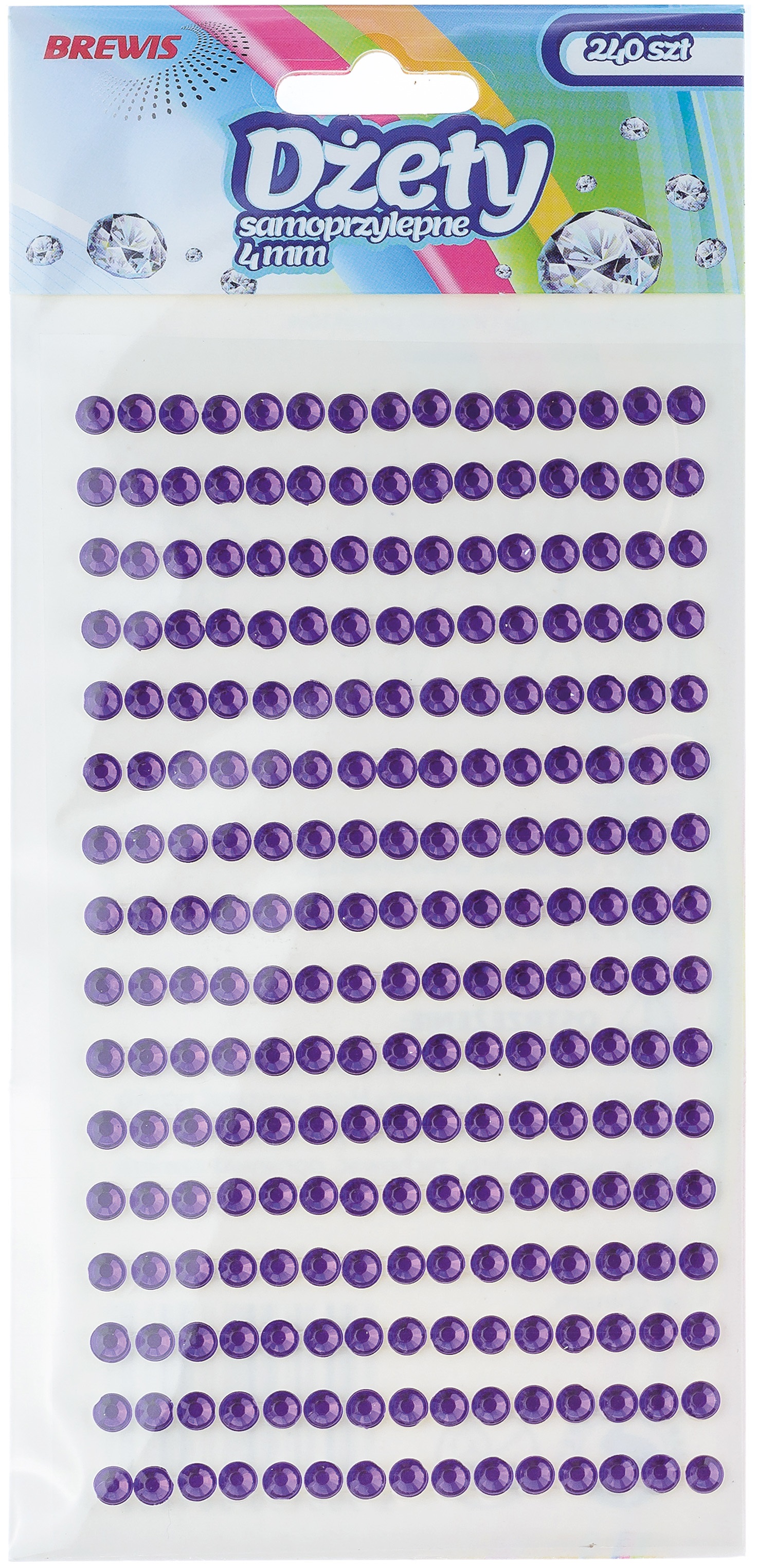 Dżety samoprzylepne 4 mm ds15 fioletowe | biuroweokazje.pl | Kup od razu!
