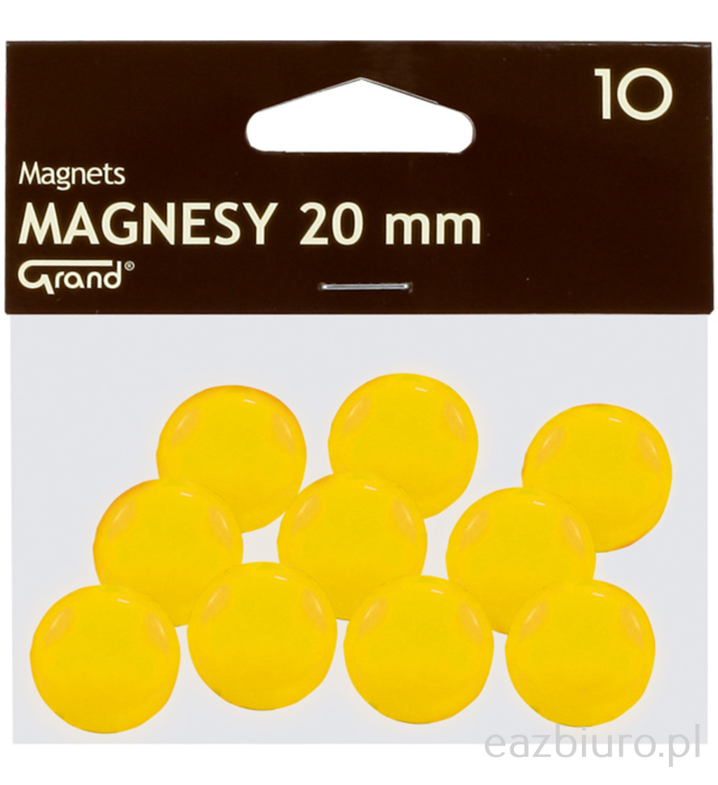 Magnes 20 mm Grand żółty10 sztuk | biuroweokazje.pl | Dodaj do koszyka!