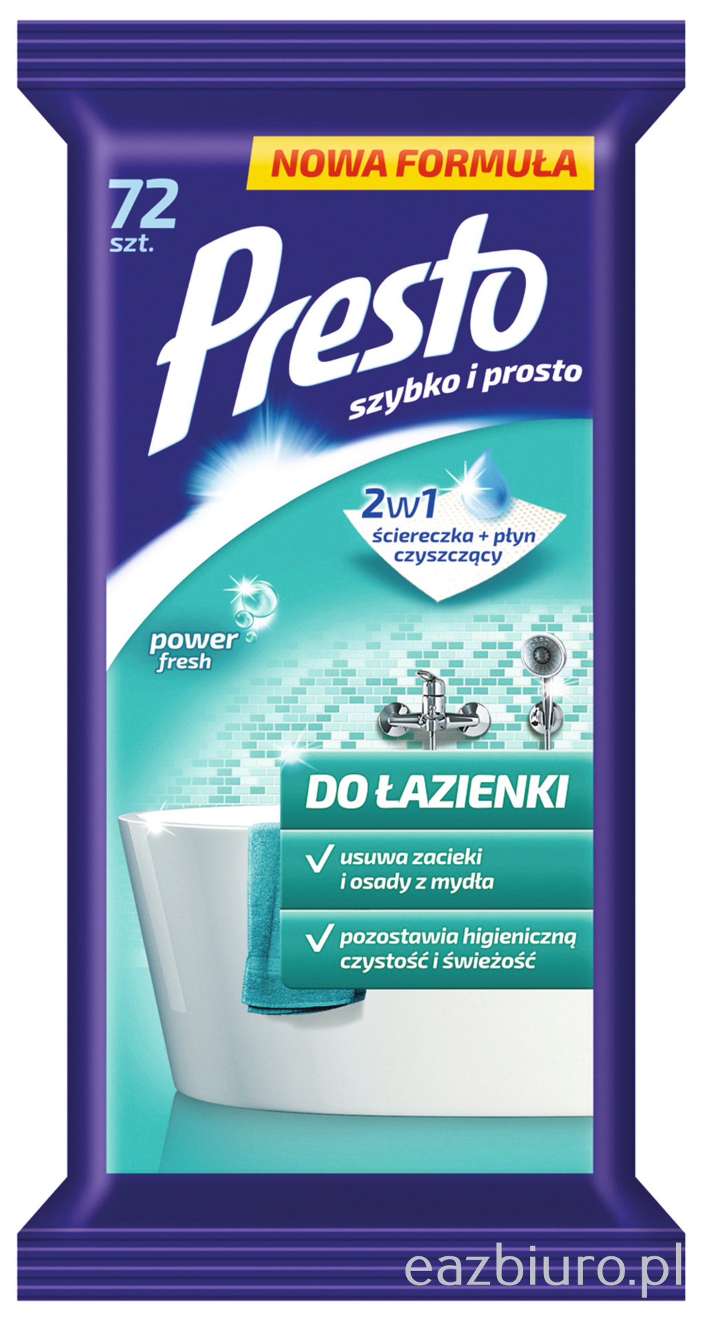 Ściereczki gospodarcze Presto do łazienek 72 sztuki białe | biuroweokazje.pl | Działaj śmiało!