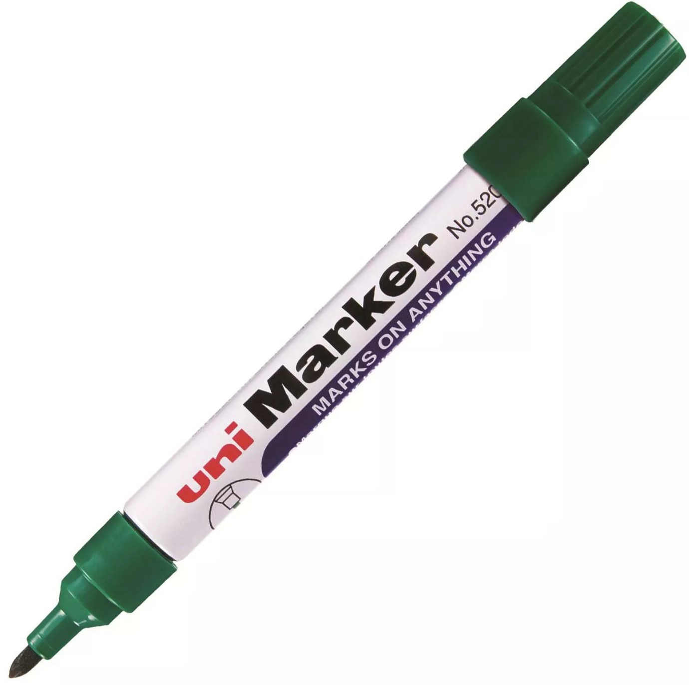 Marker permanentny no 520f, okrągła końcówka, zielony, uni | biuroweokazje.pl | Postaw na jakość!