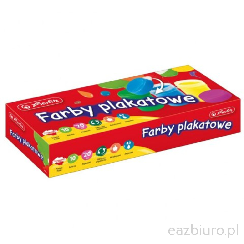 Farbki plakatowe 10 kolorów Herlitz | biuroweokazje.pl | Zamów natychmiast!