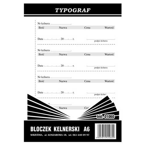 ŻW-Druk bloczek kelnerski A6 samokopiujący | biuroweokazje.pl | Postaw na lidera