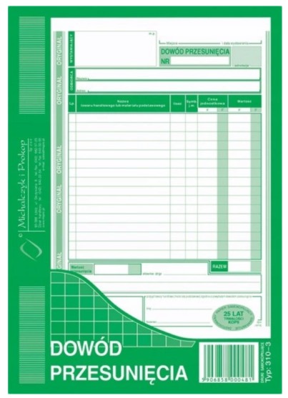 Druk dowód przesuniecia A5 M&P | biuroweokazje.pl | Kup wyjątkowo!