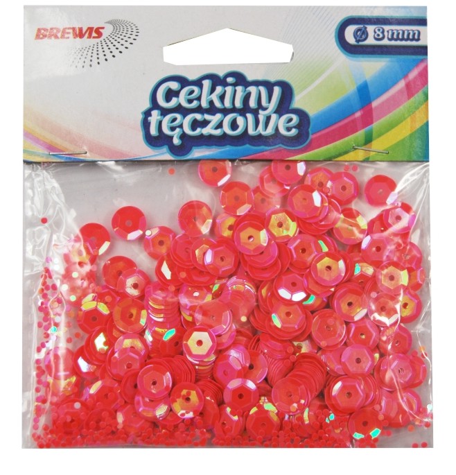 Cekiny tęczowe 8mm 10g t130 malinowe | biuroweokazje.pl | Odkryj świetną okazję