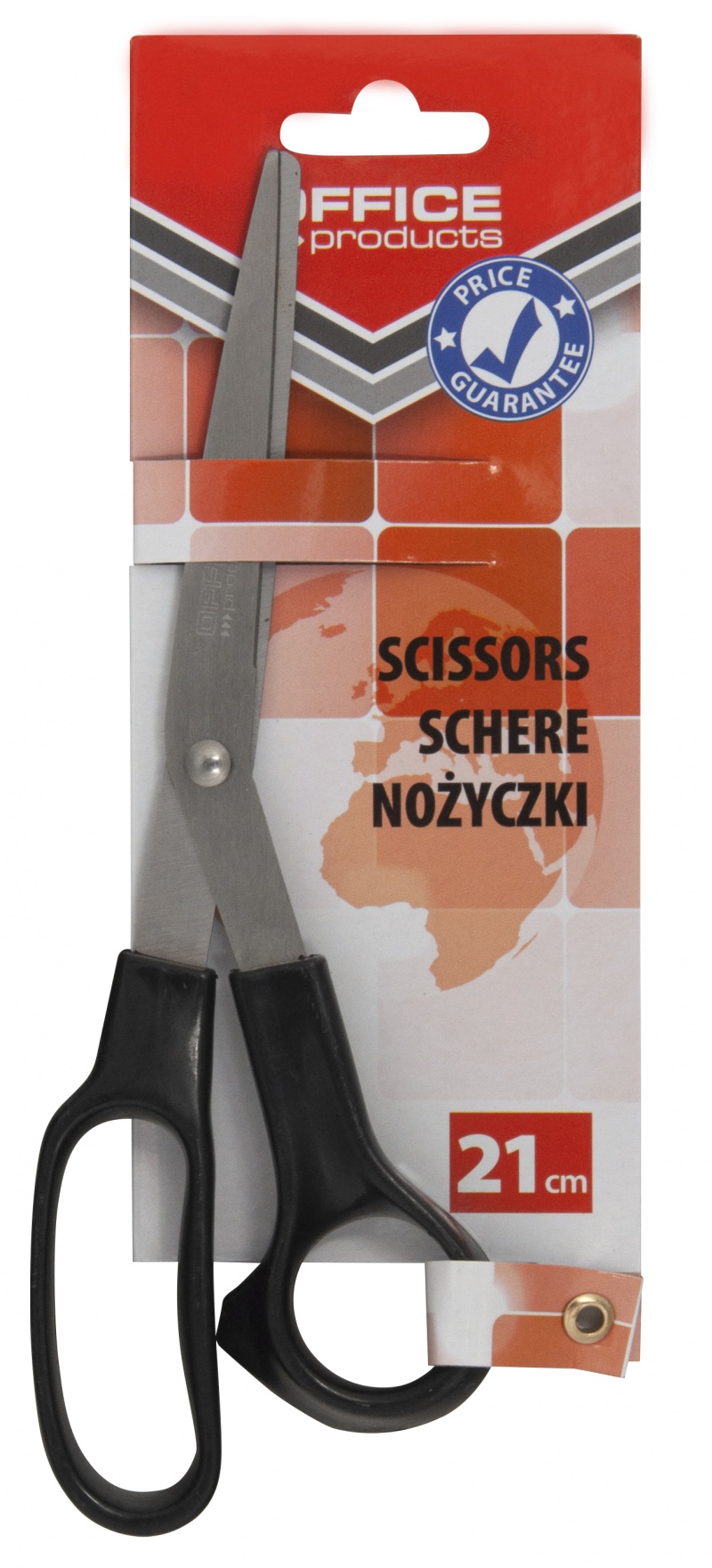 Nożyczki biurowe Office Products, klasyczne, 21 cm, czarne | biuroweokazje.pl | Zamów już dziś!