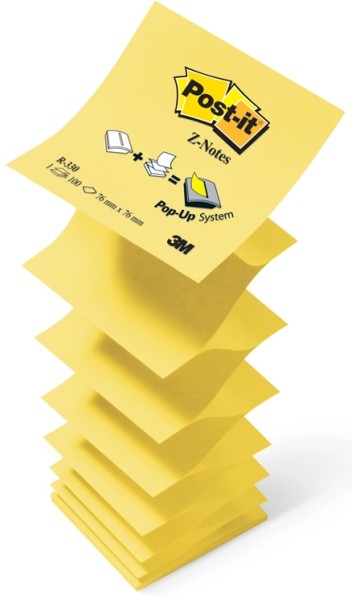 Karteczki samoprzylepne Post-it® z-notes (r-330), 76 x 76 mm, 1 x 100 kart., żółte | biuroweokazje.pl | Zamów bez zwłoki!