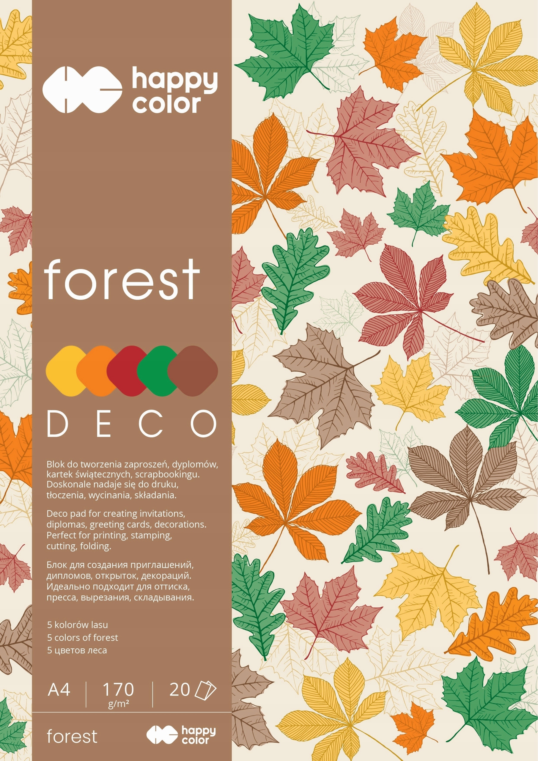 Blok deco forest 170 g/m2, A4, 20 ark., 5 koloró | biuroweokazje.pl | Skorzystaj z topowej oferty