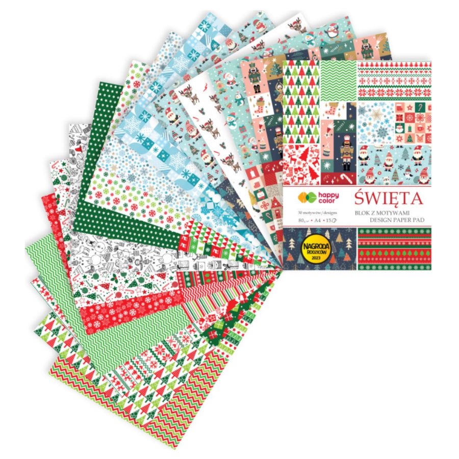 Blok z motywami Święta 80g A4 15ark Happy Color | biuroweokazje.pl | Zamów już dziś