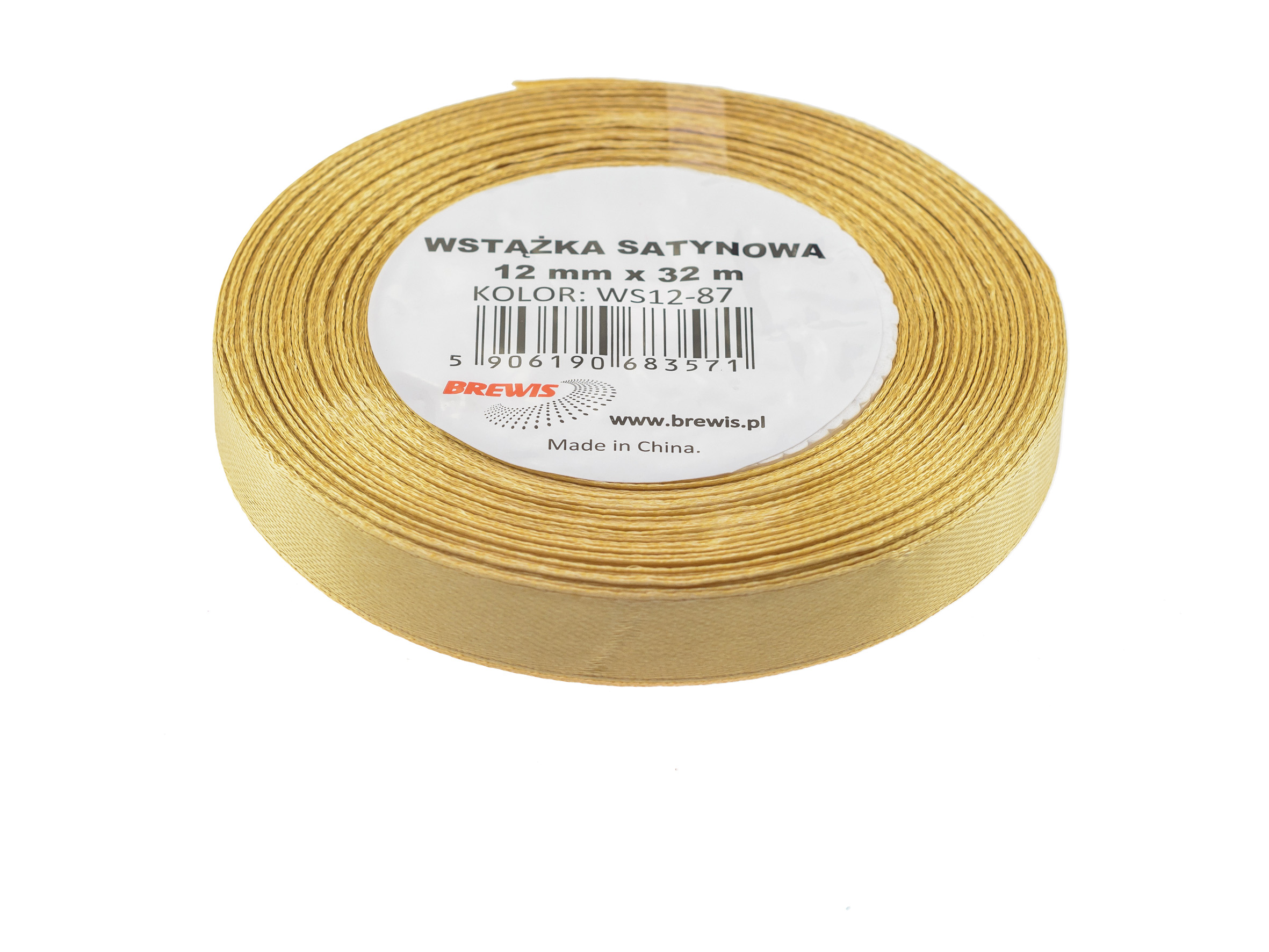 Wstążka Brewis satynowa 12 mm 32 m złoty | biuroweokazje.pl | Zamów korzystnie!