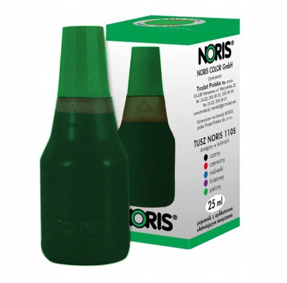 Tusz do pieczątek bezolejowy Noris 110s 25 ml zielony | biuroweokazje.pl | Odbierz szybko!