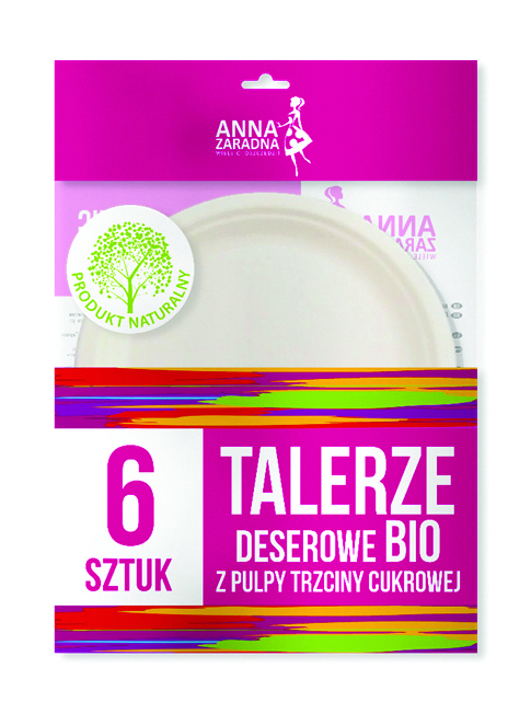 Talerze deserowe bio Anna Zaradna z pulpy 6 szt | biuroweokazje.pl | Zamów i przekonaj się